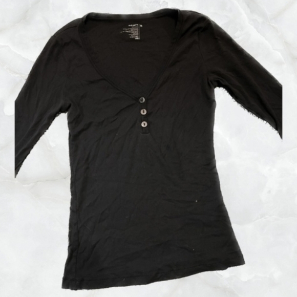 Old Navy Tops - Y2k Medium Black V-Neck Buttoned Womens Top Old Navy